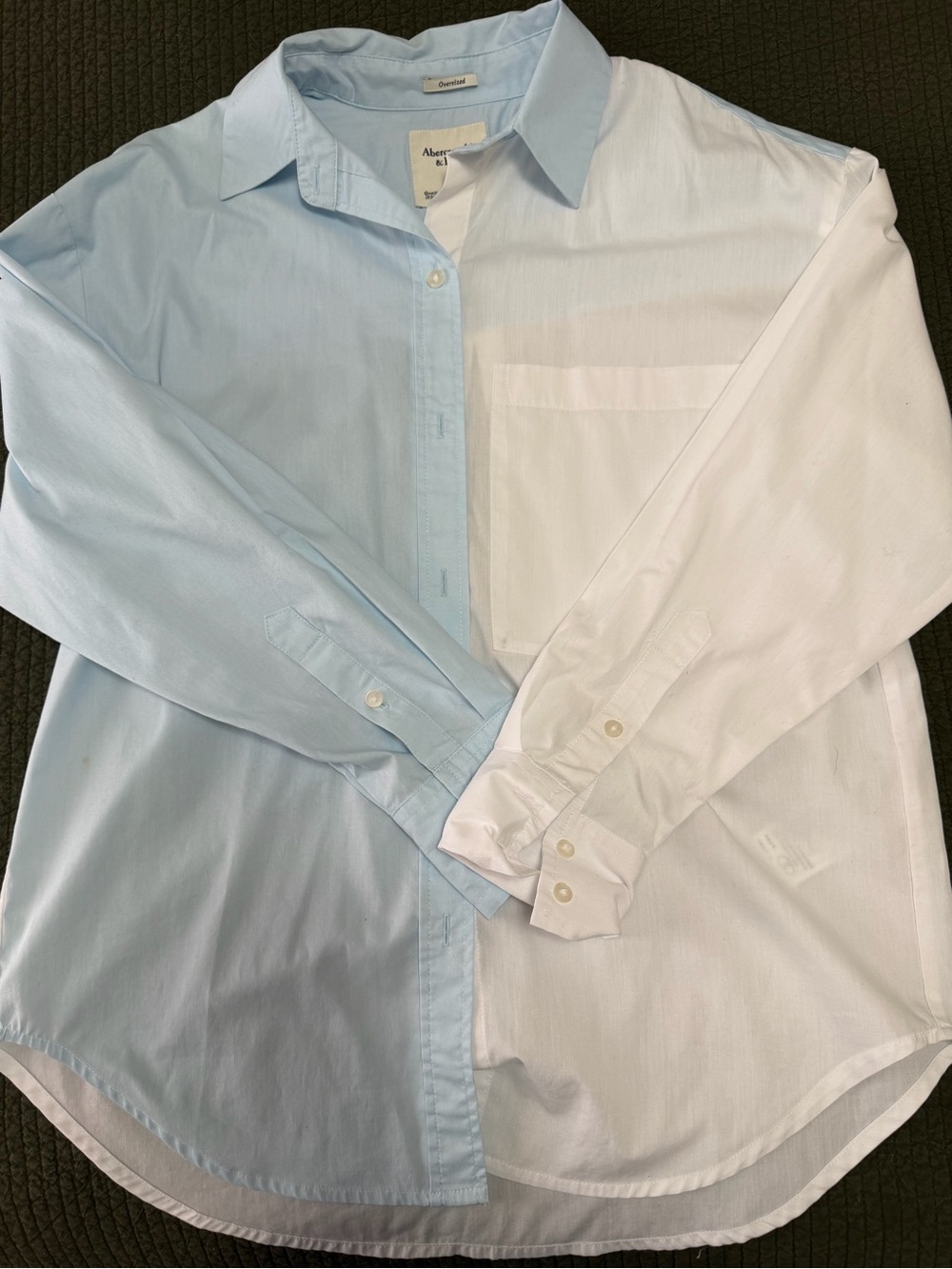 Abercrombie & Fitch Two-Tone Blue & White Womens Button-Down Shirt